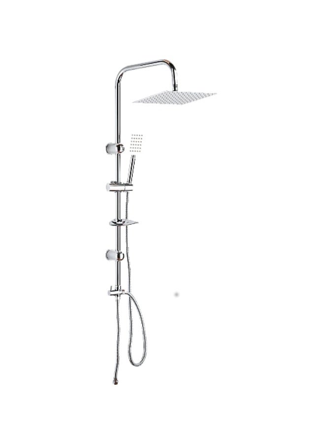 Chrome Stainless Steel 304 Shower Column with Square Handheld Shower - Image 2